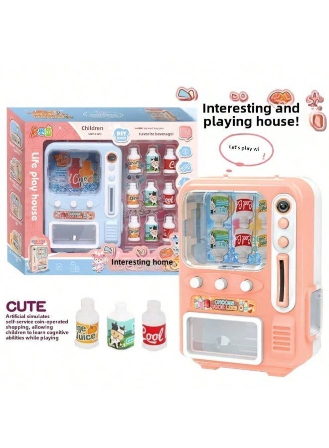 Generic Mini Vending Machine Play Set - 10pcs Beverage Dispenser and Fruit Toy Kit for Creative Dollhouse Play & Kids' Kitchen Accessories, Perfect for Ages 3 - Image 3